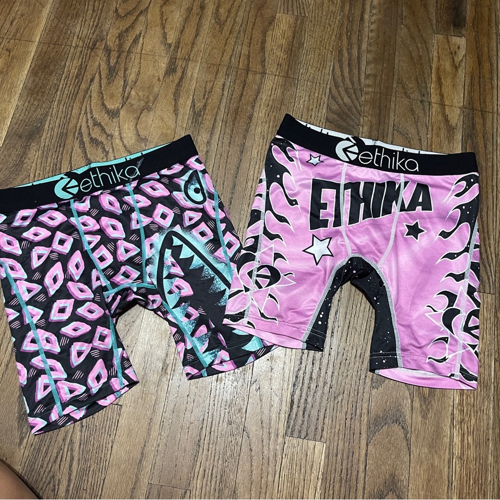 Ethika Vibrant Pink and Black Boxer Briefs Duo
